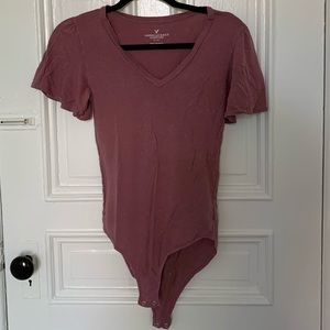 American Eagle Rose Puff Sleeve Bodysuit